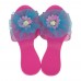 Розовые туфельки с голубым бантом для маленькой принцессы